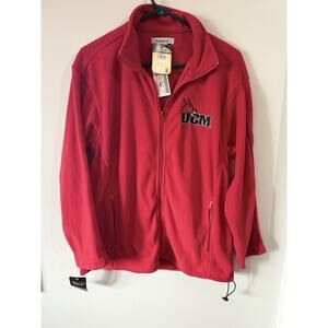 Central Missouri Mules Jacket Mens Large Red Long Sleeve Zip Up Columbia Fleece